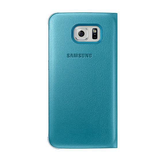 Samsung Galaxy S6 S-View Cover Kılıf Deri Mavi EF-CG920PLEGWW