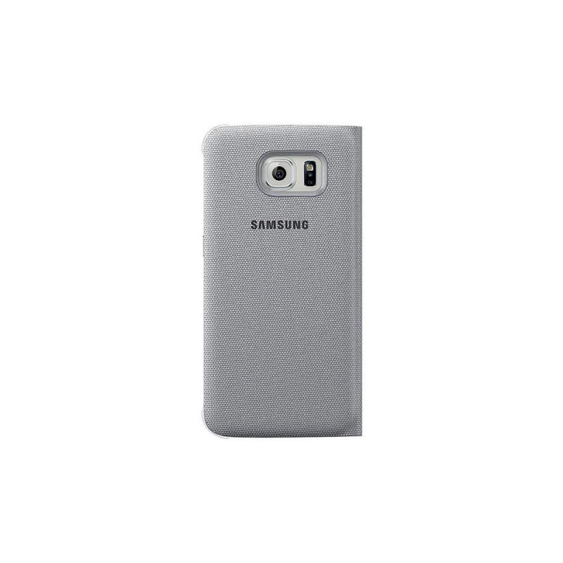 Samsung Galaxy S6 S-View Kılıf Tekstil Gri EF-CG920BSEGWW