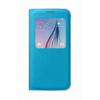 Samsung Galaxy S6 S-View Kılıf Tekstil Mavi EF-CG920BLEGWW