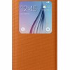 Samsung Galaxy S6 S-View Kılıf Tekstil Turuncu EF-CG920BOEGWW