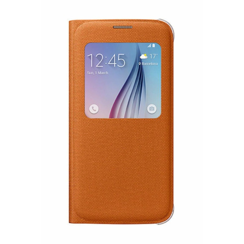 Samsung Galaxy S6 S-View Kılıf Tekstil Turuncu EF-CG920BOEGWW Samsung Galaxy S6 S-View Kılıf Tekstil Turuncu EF-CG920BOEGWW