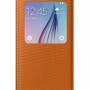 Samsung Galaxy S6 S-View Kılıf Tekstil Turuncu EF-CG920BOEGWW