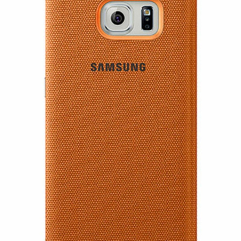 Samsung Galaxy S6 S-View Kılıf Tekstil Turuncu EF-CG920BOEGWW