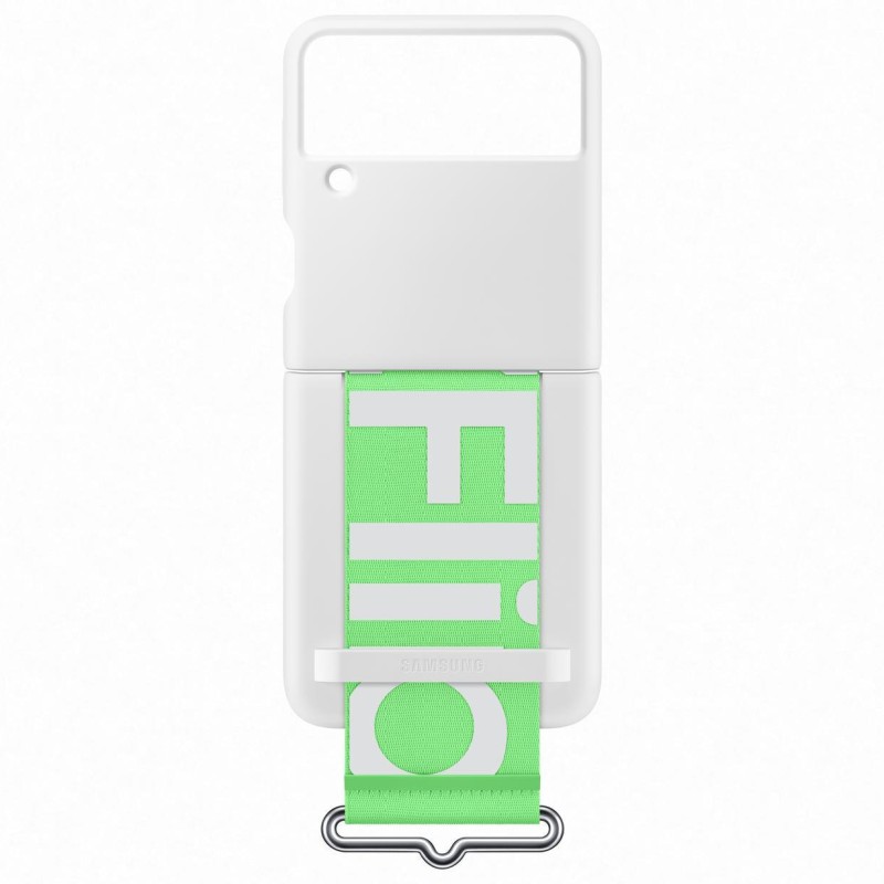 Samsung Z Flip3 5G Kordonlu Silikon Kılıf Beyaz EF-GF711TWEGWW