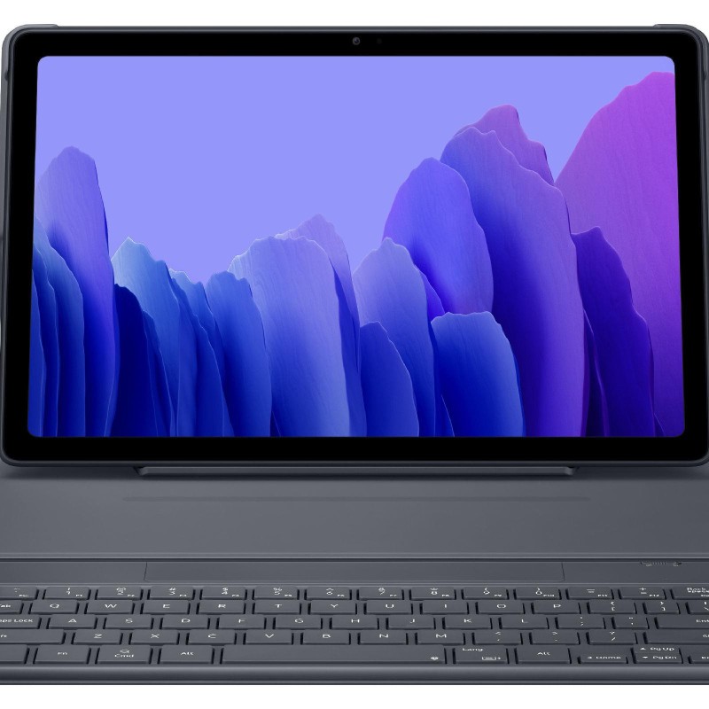 Samsung Tab A7 10.4" Türkçe Klavyeli Kılıf Gri EF-DT500BJEGTR