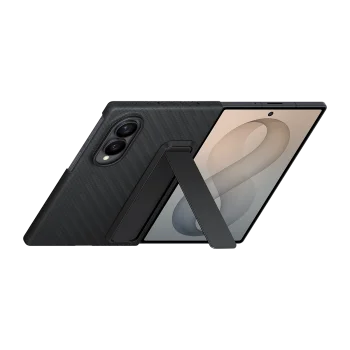 Samsung Galaxy Z Fold8 Standlı Karbon Kılıf - Siyah