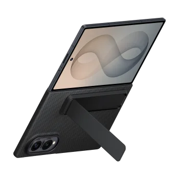 Samsung Galaxy Z Fold8 Standlı Karbon Kılıf - Siyah