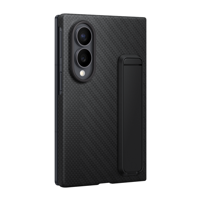 Samsung Galaxy Z Fold8 Standlı Karbon Kılıf - Siyah