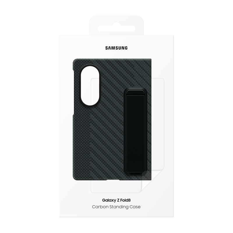 Samsung Galaxy Z Fold8 Standlı Karbon Kılıf - Siyah