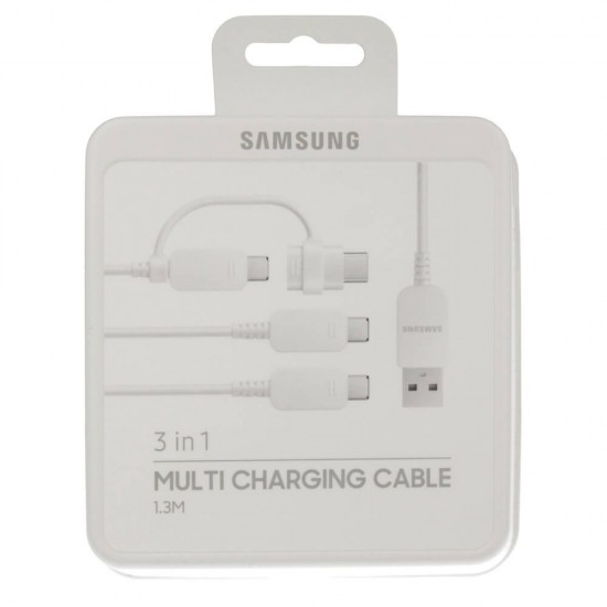Samsung 3 Çıkışlı Şarj Kablosu Type-C USB Dönüşür EP-MN930GWEGWW