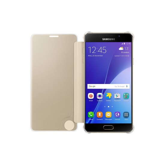 Samsung A7 2016 Clear View Cover Kılıf Gold Altın EF-ZA710CFEGWW