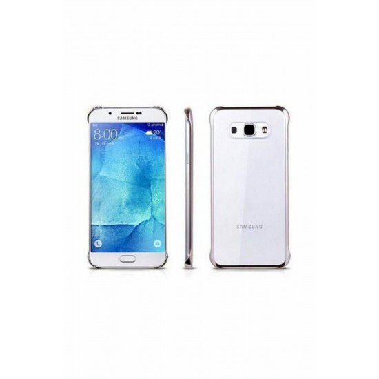 Samsung Galaxy A8 2018 Şeffaf Arka Kapak Altın FA00098KGD