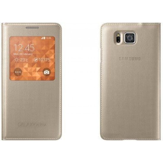 Samsung Galaxy Alpha G850 S View Kılıf Altın Gold EF-CG850BFEGWW
