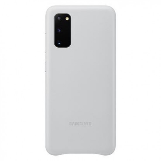 Samsung Galaxy S20 Deri Kılıf - Gümüş Gri EF-VG980LSEGWW