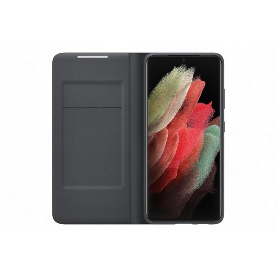 Samsung Galaxy S21 Ultra Akıllı Led View Kılıf - Siyah