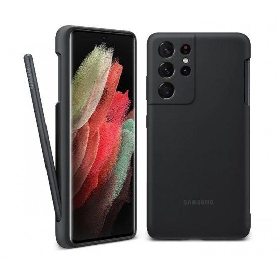 Samsung Galaxy S21 Ultra S-Pen'li Silikon Kılıf - Siyah EF-PG99PTBEGWW