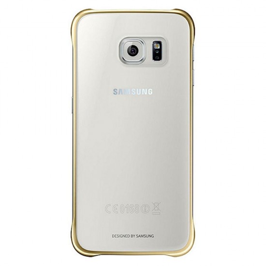 Samsung Galaxy S6 Clear Cover Kapak Şeffaf Altın EF-QG920BFEGWW