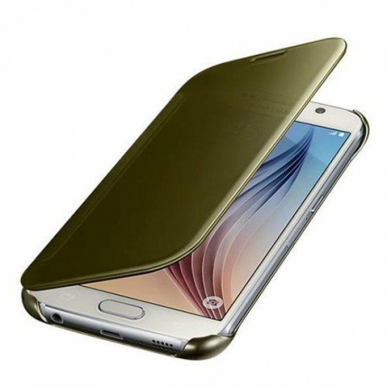 Samsung Galaxy S6 Clear View Kılıf Altın - EF-ZG920BFEGWW
