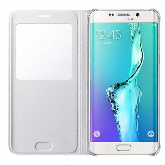 Samsung S6 Edge+ Plus S-View Cover Kılıf Beyaz - EF-CG928PWEGTR