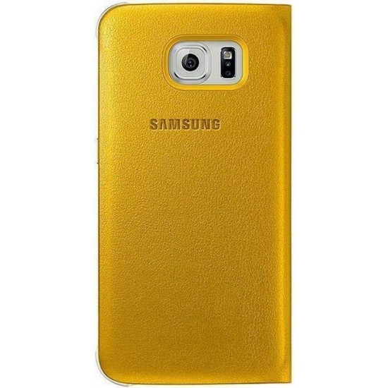 Samsung Galaxy S6 Kartlıklı Kılıf Deri Altın EF-WG920PYEGWW