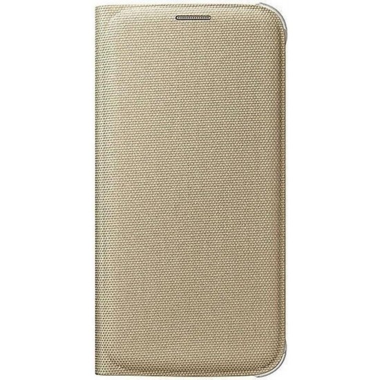 Samsung Galaxy S6 Kartlıklı Kılıf Tekstil Altın EF-WG920BFEGWW