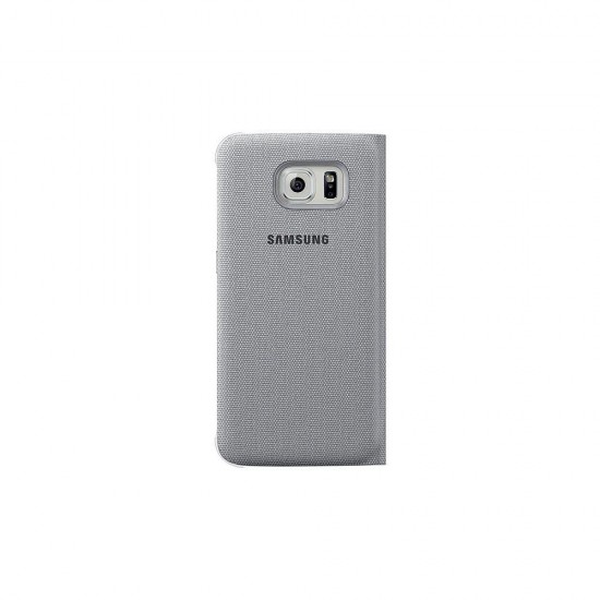 Samsung Galaxy S6 Kartlıklı Kılıf Tekstil Gri EF-WG920BSEGWW