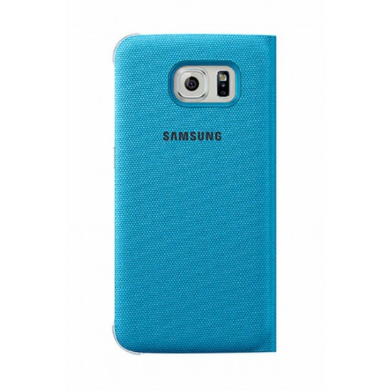 Samsung Galaxy S6 S-View Kılıf Tekstil Mavi EF-CG920BLEGWW
