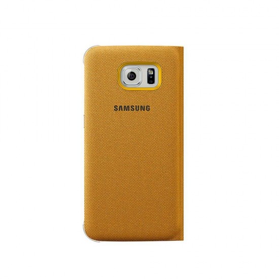 Samsung Galaxy S6 S-View Kılıf Tekstil Sarı EF-CG920BYEGWW