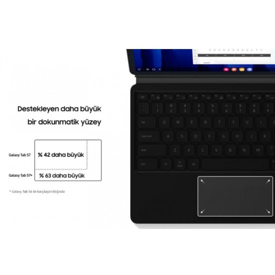 Samsung Tab S7 Plus Türkçe Q Klavyeli KILIF EF-DT970BBEGTR
