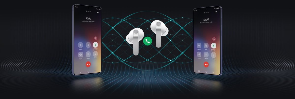 İki telefon arasında Galaxy Buds4 Pro ile görüşme