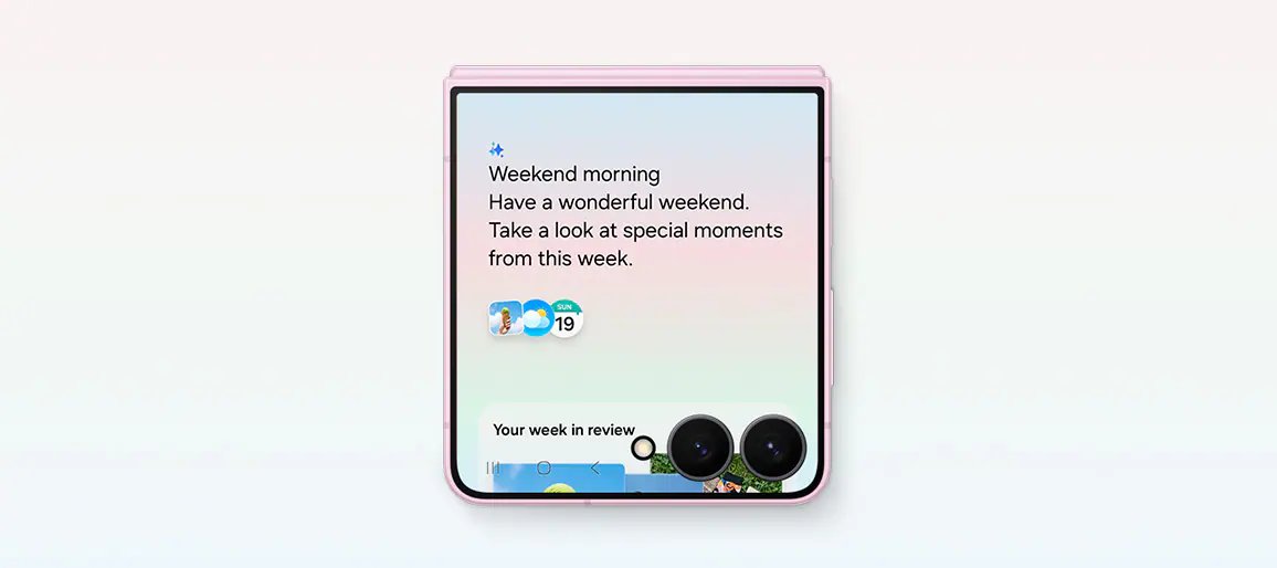 Galaxy Z Flip8 kapak ekranında Now Brief özeti