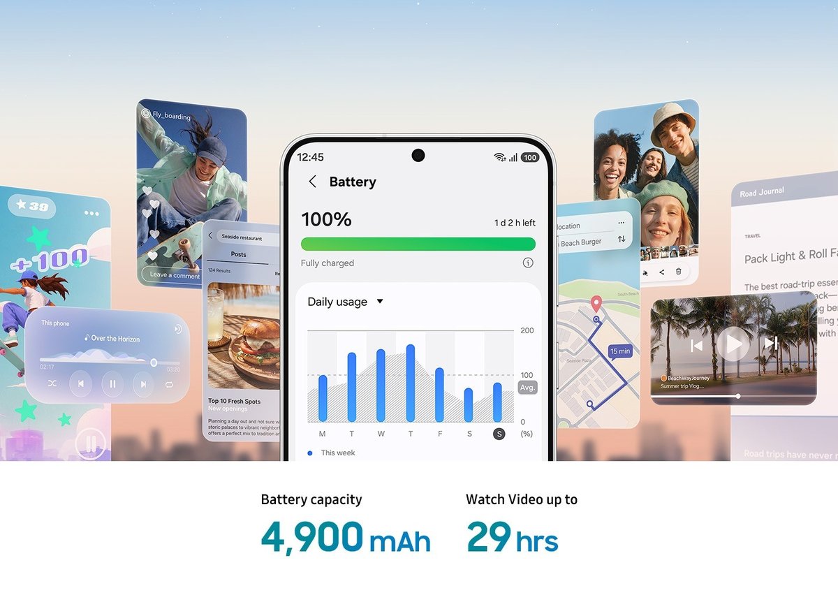Galaxy S26 FE 4.900 mAh pil ve 29 saat video